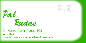 pal rudas business card